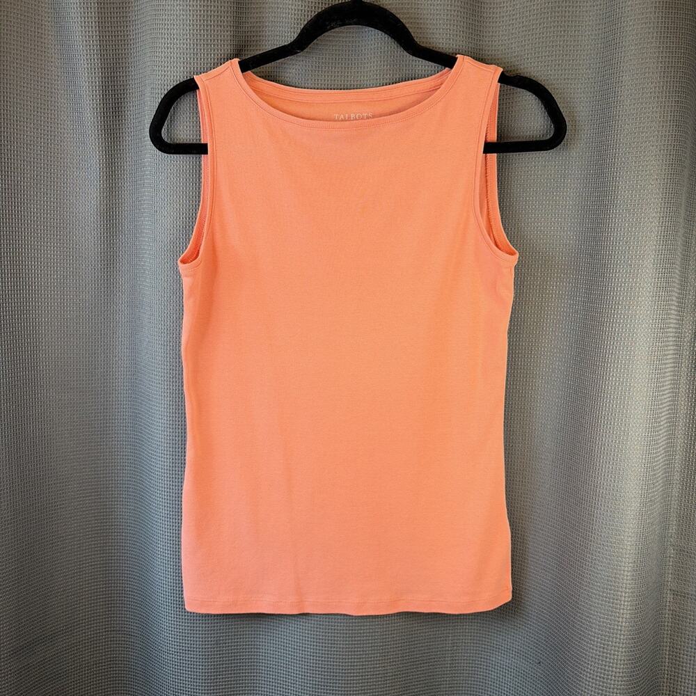Talbots Women’s Small Coral Tank Top 100% Cotton Sleeveless Casual Basic